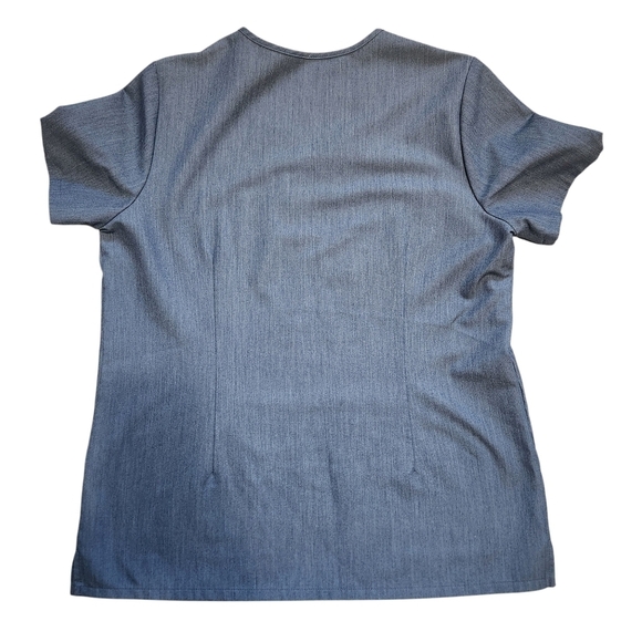 EUC CASMA THREE-POCKET SCRUB TOP HEATHER DENIM(PO#1327) SIZE M - Picture 6 of 11